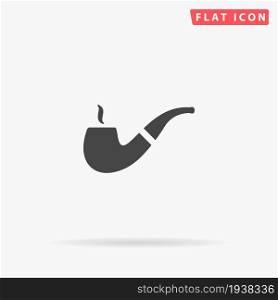 Smoke Tobacco Pipe flat vector icon. Hand drawn style design illustrations.. Smoke Tobacco Pipe flat vector icon