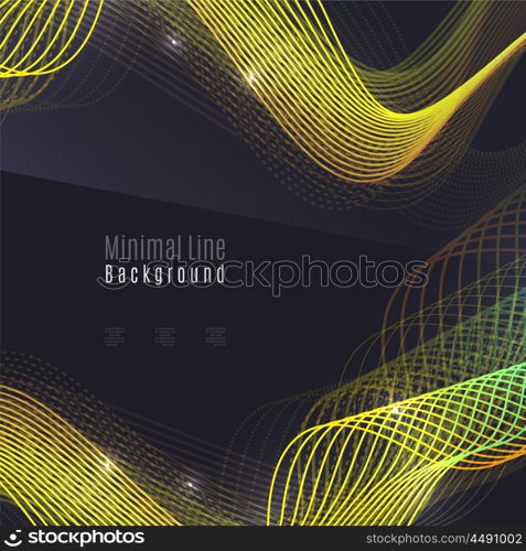 Smoke wave on dark background. Smoke colorful vector wave on dark background with glowing and effects