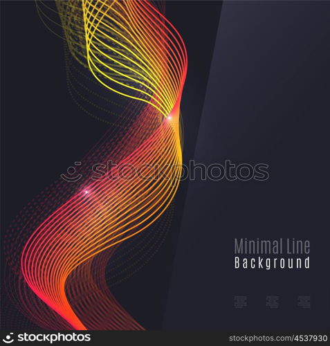 Smoke wave on dark background. Smoke colorful vector wave on dark background with glowing and effects