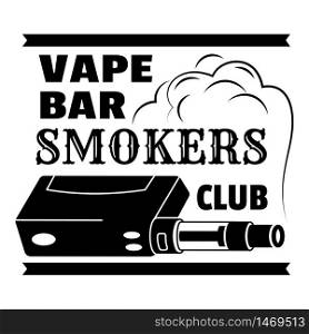 Smokers vape club logo. Simple illustration of smokers vape club vector logo for web design isolated on white background. Smokers vape club logo, simple style