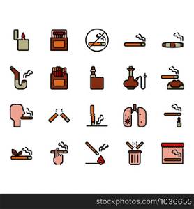 Smoking and tobacco icon set