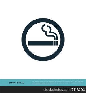 Smoking Area Icon Vector Logo Template Illustration Design. Vector EPS 10.
