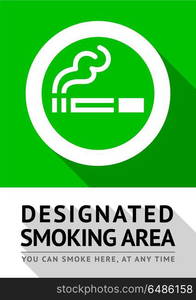 Smoking area poster. Smoking area new poster, vector illustration for print