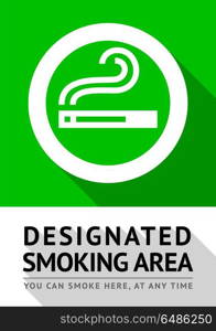 Smoking area poster. Smoking area new poster, vector illustration for print