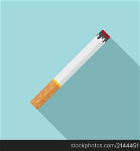 Smoking cigarette icon flat vector. Smoke tobacco. Nicotine cigar. Smoking cigarette icon flat vector. Smoke tobacco
