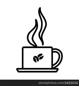 Smoking Cofee Cup Icon. Bold outline design with editable stroke width. Vector Illustration.