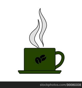 Smoking Cofee Cup Icon. Editable Outline With Color Fill Design. Vector Illustration.