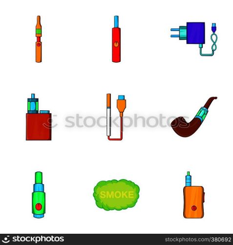 Smoking icons set. Cartoon illustration of 9 smoking vector icons for web. Smoking icons set, cartoon style