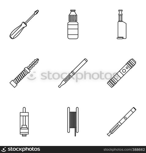 Smoking icons set. Outline illustration of 9 smoking vector icons for web. Smoking icons set, outline style