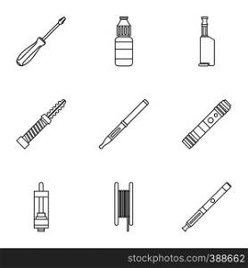 Smoking icons set. Outline illustration of 9 smoking vector icons for web. Smoking icons set, outline style