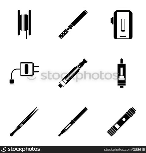 Smoking icons set. Simple illustration of 9 smoking vector icons for web. Smoking icons set, simple style