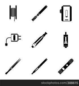 Smoking icons set. Simple illustration of 9 smoking vector icons for web. Smoking icons set, simple style