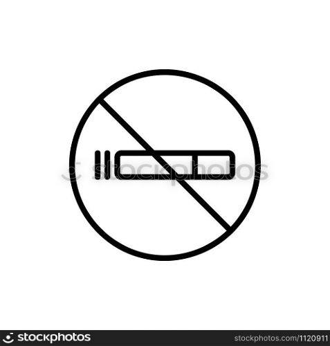 Smoking is forbidden icon vector. A thin line sign. Isolated contour symbol illustration. Smoking is forbidden icon vector. Isolated contour symbol illustration