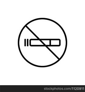 Smoking is forbidden icon vector. A thin line sign. Isolated contour symbol illustration. Smoking is forbidden icon vector. Isolated contour symbol illustration
