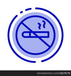 Smoking, No Smoking, Cigarette, Health Blue Dotted Line Line Icon