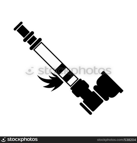 Smoking pipe for marijuana icon in black simple style isolated on white background. Smoking pipe for marijuana icon