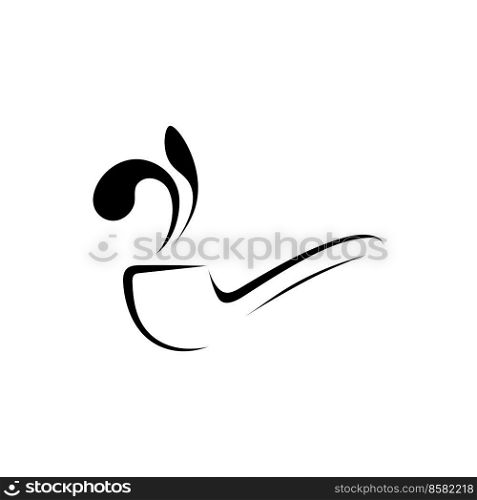 Smoking pipe icon logo vector