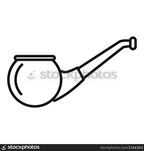 Smoking pipe icon outline vector. Smoke tobacco. Old wood. Smoking pipe icon outline vector. Smoke tobacco