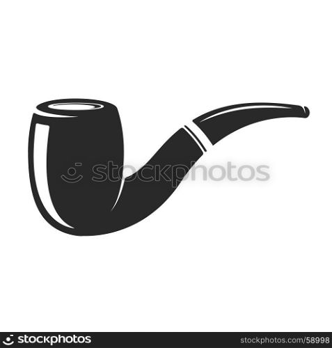 Smoking pipe isolated on white background. Design element for logo, label, emblem, sign. Vector illustration