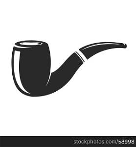 Smoking pipe isolated on white background. Design element for logo, label, emblem, sign. Vector illustration
