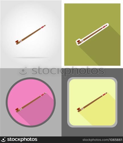 smoking pipe wild west flat icons vector illustration isolated on background
