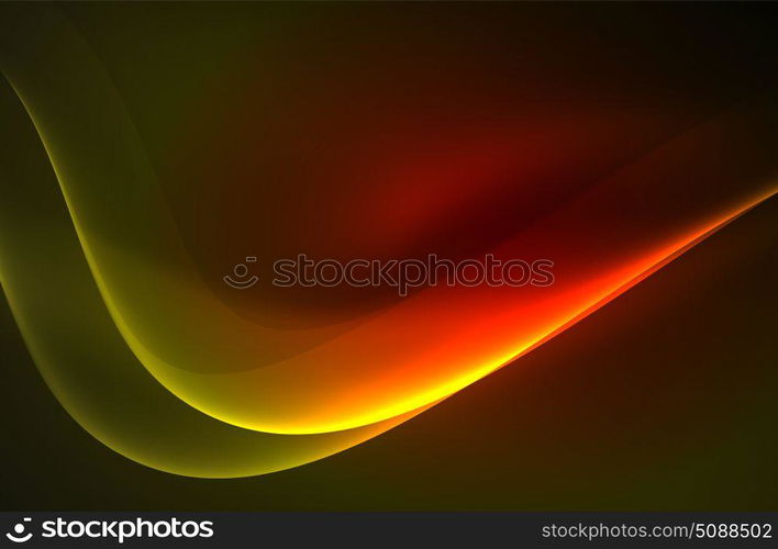 Smoky glowing waves in the dark. Smoky glowing waves in the dark, vector abstract background