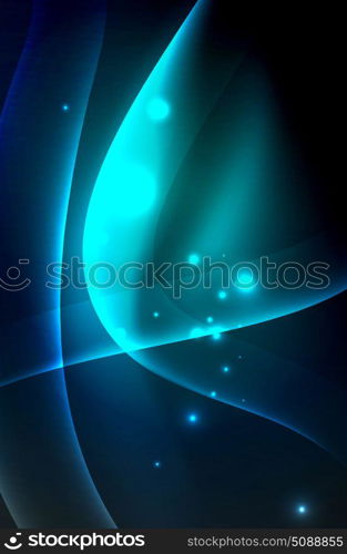 Smoky glowing waves in the dark. Smoky glowing waves in the dark, vector abstract background