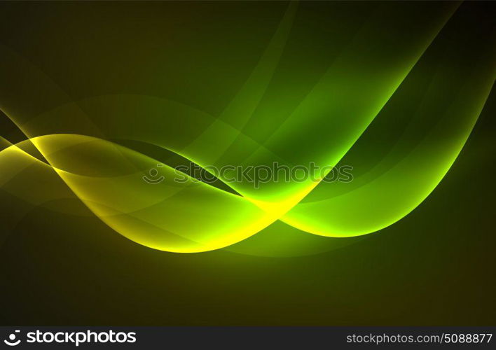 Smoky glowing waves in the dark. Smoky glowing waves in the dark, vector abstract background