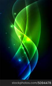 Smoky glowing waves in the dark. Smoky glowing waves in the dark, vector abstract background