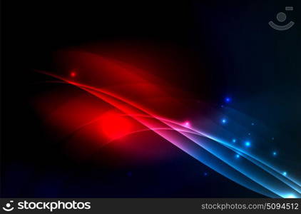 Smoky glowing waves in the dark. Smoky glowing waves in the dark, vector abstract background