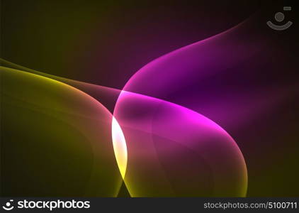 Smoky glowing waves in the dark. Smoky glowing waves in the dark, vector abstract background