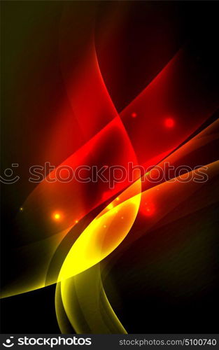 Smoky glowing waves in the dark. Smoky glowing waves in the dark, vector abstract background