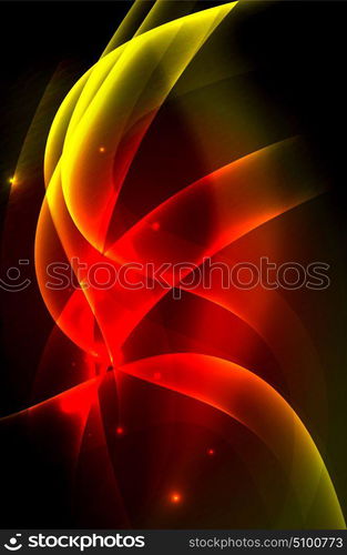 Smoky glowing waves in the dark. Smoky glowing waves in the dark, vector abstract background