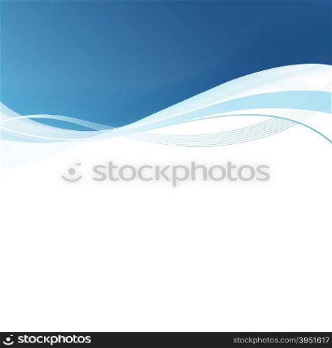 Smooth blue lines abstract background. Vector illustration