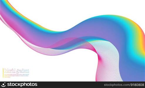 Smooth colored lines. Abstract waves on a white background. Vector design for creative interior, corporate style. An element of the design of covers, posters and banners. Creative composition