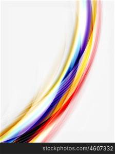 Smooth colorful line on white. Wave abstract background. Smooth colorful line on white. Wave abstract background template