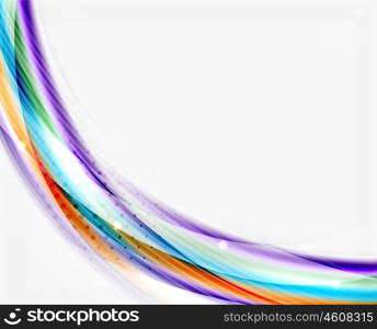 Smooth colorful line on white. Wave abstract background. Smooth colorful line on white. Wave abstract background template