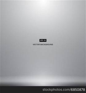 Smooth Dark grey white with Black vignette studio room background with light shines from above. vector