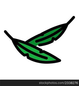 Smooth feather icon. Outline smooth feather vector icon color flat isolated. Smooth feather icon color outline vector
