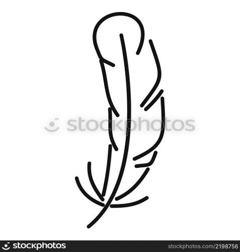 Smooth feather icon outline vector. Bird pen. Ink art. Smooth feather icon outline vector. Bird pen