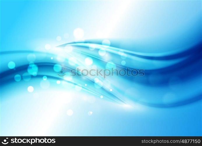 Smooth light blue waves lines and Lens Flares vector abstract background.. Smooth light blue waves lines and Lens Flares vector abstract background. Bokeh effect