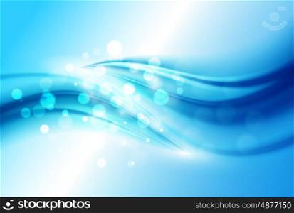 Smooth light blue waves lines and Lens Flares vector abstract background.. Smooth light blue waves lines and Lens Flares vector abstract background. Bokeh effect
