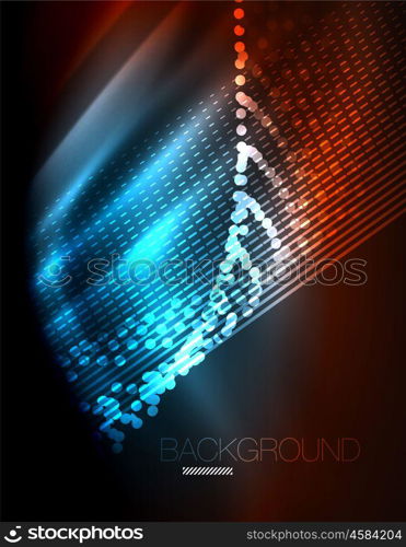 Smooth light effect, straight lines on glowing shiny neon dark background. Energy technology idea. Smooth light effect, straight lines on glowing shiny neon dark background. Energy technology idea. Vector illustration