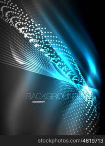 Smooth light effect, straight lines on glowing shiny neon dark background. Energy technology idea. Smooth light effect, straight lines on glowing shiny neon dark background. Energy technology idea. Vector illustration