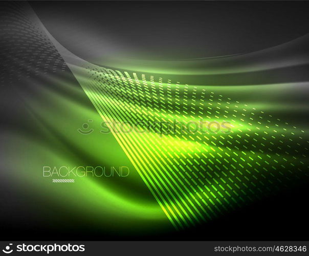 Smooth light effect, straight lines on glowing shiny neon dark background. Energy technology idea. Smooth light effect, straight lines on glowing shiny neon dark background. Energy technology idea. Vector illustration