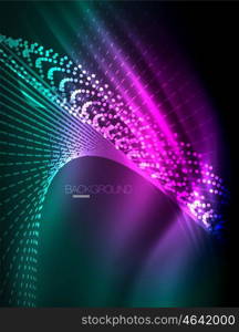 Smooth light effect, straight lines on glowing shiny neon dark background. Energy technology idea. Smooth light effect, straight lines on glowing shiny neon dark background. Energy technology idea. Vector illustration