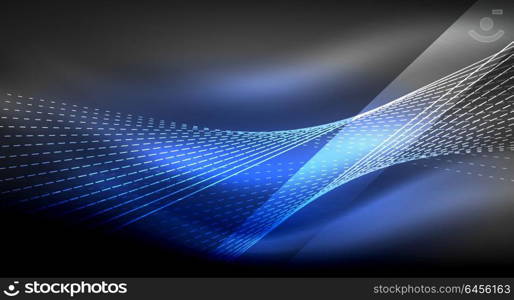 Smooth light effect, straight lines on glowing shiny neon dark background. Energy technology idea. Smooth light effect, straight lines on glowing shiny neon dark background. Energy technology idea. Vector illustration