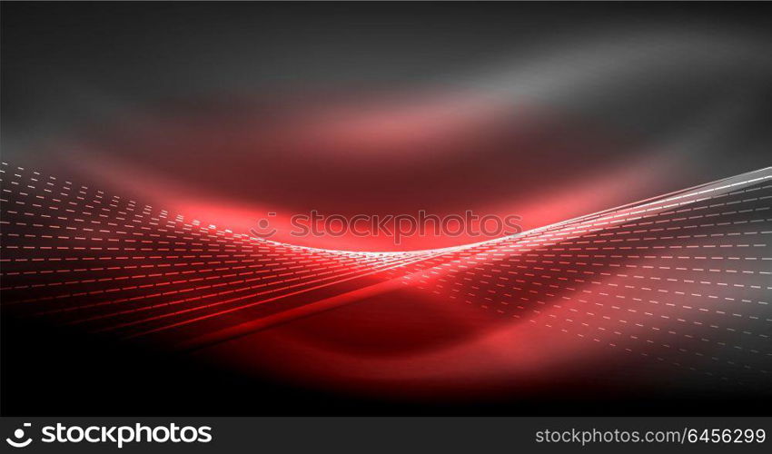 Smooth light effect, straight lines on glowing shiny neon dark background. Energy technology idea. Smooth light effect, straight lines on glowing shiny neon dark background. Energy technology idea. Vector illustration