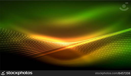 Smooth light effect, straight lines on glowing shiny neon dark background. Energy technology idea. Smooth light effect, straight lines on glowing shiny neon dark background. Energy technology idea. Vector illustration