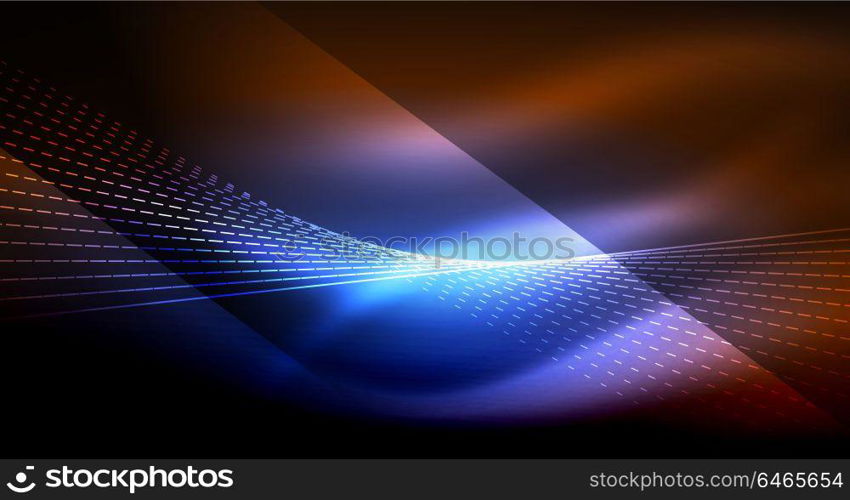 Smooth light effect, straight lines on glowing shiny neon dark background. Energy technology idea. Smooth light effect, straight lines on glowing shiny neon dark background. Energy technology idea. Vector illustration